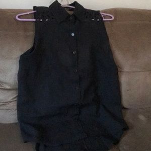 Cute black button down blouse